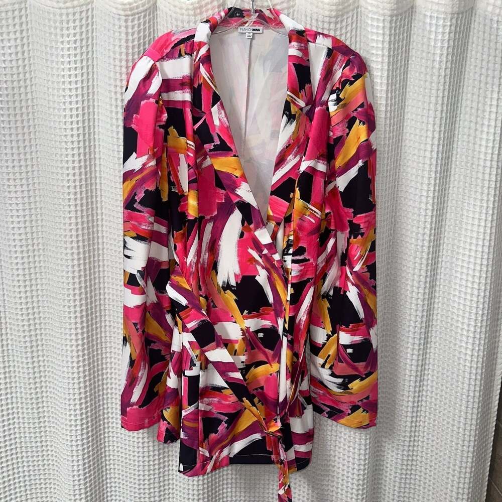 Cocktail Hour Romper - Hot Pink/combo